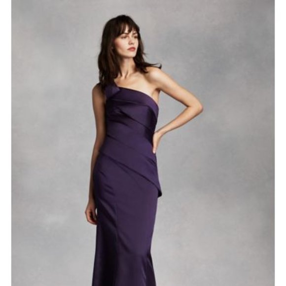 White by Vera Wang | Dresses | White By Vera Wang One Shoulder Satin